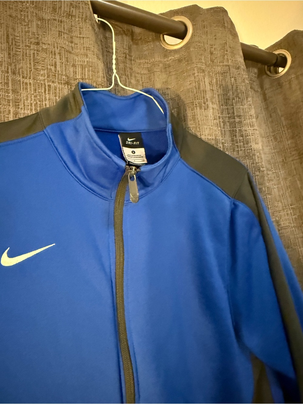 Nike Dri-FIT Blue Gray Full-Zip Track Jacket Small